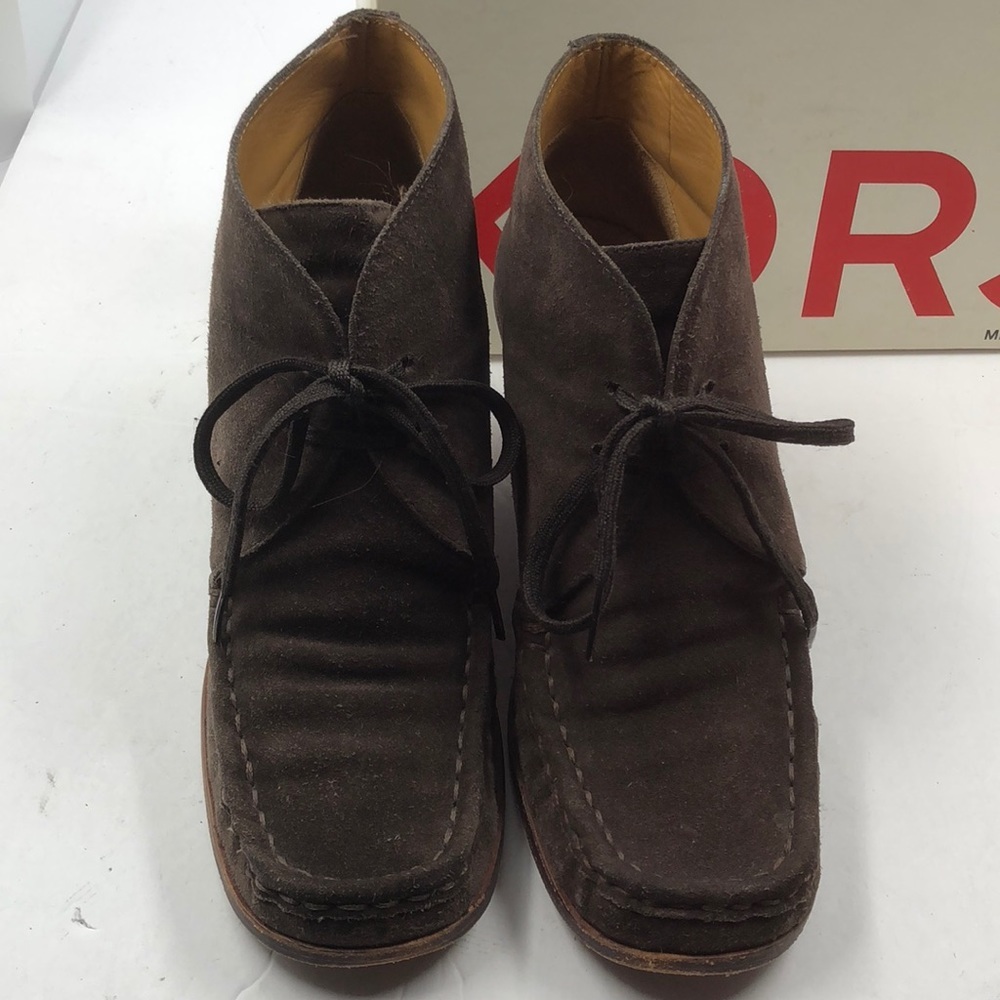 Michael Kors Chocolate Leather Wedge Shoes 8.5 - Picture 2 of 8
